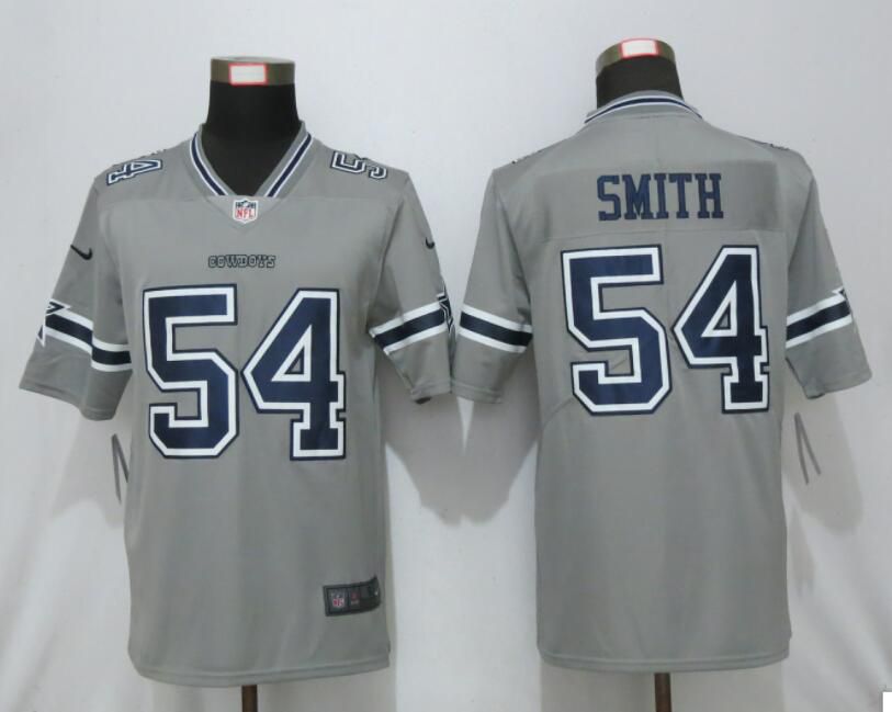 Men Nike Dallas Cowboys #54 Smith 2019 Vapor Untouchable Gray Inverted Legend Limited Jersey